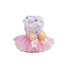 【新品】 犬のドレス子犬のスカート犬の王女のドレスツツの花綿のスカート結婚式のレースのドレス小さな犬の女の子の猫のための豪華な弓のドレス M ピンク