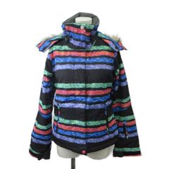 ロキシー ROXY スキージャケット 8K 黒 ブラック 緑 グリーン ピンク 青 ブルー ストライプ柄 フード付き 長袖/SH ■ECA007