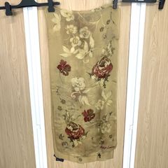 Ralph Lauren ラルフ ローレン シルク 絹 ストール ショール ベージュ系 花柄 フラワー 188×43