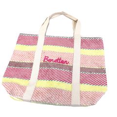 【新品・未使用 アウトレット】軽微な汚れあり BENETTON ベネトン ビーチバッグ プールバッグ サブバッグ 大きめ 大容量 大人かわいい おさんぽバッグ