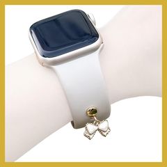 [SUGARSII] アップルウォッチ アクセサリー キラキラ 華やか かわいい レディース パール ジルコニア ハート 蝶 花 Apple Watch チャーム 38mm 40mm 41mm 42mm 44mm 45mm 46mm 49mm 1