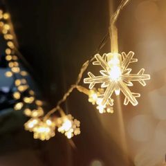 【新品】 LIHAO クリスマスツリー ライト オーナメント 飾り 10m 80球 イルミネーション ライト 電池式 LED ツリーライト クリスマスライト 雪の結晶 雪花 クリスマス 飾り オーナメント 飾り付け 装飾 ストリングライト カーテンライト電球色