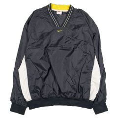 古着 90〜00年代 Nike ナイキ ナイロンジャケット Vネック ナイロンプルオーバー ワンポイント ブラック メンズXXL