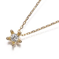 スタージュエリー ネックレス ダイヤ ダイヤモンド 0.10ct スター K18YG #202521