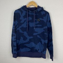 UNDER ARMOUR アンダーアーマー スウェット パーカー 迷彩 プルオーバー ブルー M メンズ 古着 スポーツ