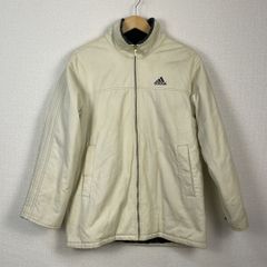 adidas アディダス ジャケット 中綿 ロゴ刺繍 アイボリー M メンズ 古着 スポーツ