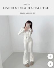エイブリー むちむち ゴージ ツーウェイ クロップド フーデッドジップアップ + スリム バンディング ブーツカット パンツ トレーナー セットアップ セットアップ ジャージ セットアップ