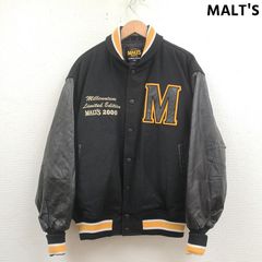 古着 00s MALT'S サントリー モルツ ビール 袖革 レザー ウール スタジアムジャンパー スタジャン メンズ M ISItems【USED】【古着】【中古】50169230