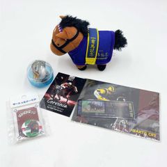 [5点セット] ドウデュース ぬいぐるみ ディープインパクト ポストカード サートゥルナーリア 缶バッジ 他 競馬 JRA