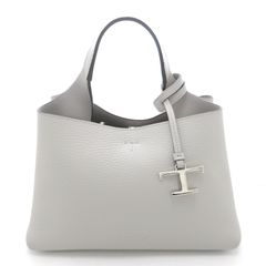 TOD’S トッズ Tタイムレスマイクロ ショルダーバッグ 2WAY レザー グレー レディース【中古】【473】