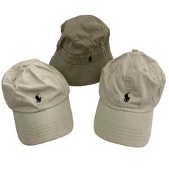 186000 現状品 POLO RALPH LAUREN ポロ・ラルフローレン キッズ キャップ ハット ベージュ系 3点まとめ売り