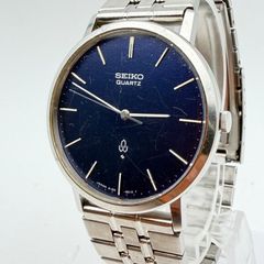 【不動品】SEIKO セイコー QUARTZ 4120-9010 ブルー文字盤 純正ベルト ヴィンテージ メンズ 腕時計