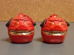 瀬戸焼「獅子がしら」珍味入れ二個セット　獅子舞