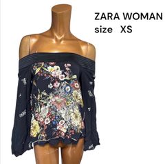 No.740 (♡)ZARA WOMAN 花柄 和柄 オフショルトップス