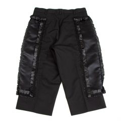コムデギャルソンCOMME des GARCONS サイドフリルフレーム切替クロップドパンツ 黒S