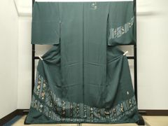 平和屋着物●訪問着　作家物　駒刺繍　童子遊び　金彩　仮絵羽　正絹　逸品　未使用　CABM4983gh