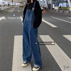 サロペット レディース デニム 秋 オールインワン オーバーオール ゆったり デニムパンツ サロペット ワイドパンツ 着痩せ 大人 カジュアル 春 夏 秋 冬重ね着 おしゃれ ファッション レディース サロペット 体型カバー yitingmy01
