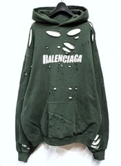 BALENCIAGA ｜バレンシアガ キャップスデストロイド フーディー プルオーバーパーカー