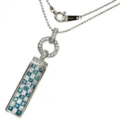 ダイヤモンド 0.60ct トリートメントダイヤモンド 0.40ct ネックレス K18WGホワイトゴールド 18金  5.2g 40cm レディース 【中古】【真子質店】【NN】
