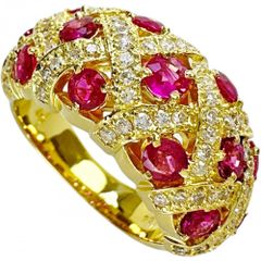12.5号 ルビー 1.86ct ダイヤモンド 0.53ct リング・指輪 K18ゴールド 18金  11.0g レディース 【中古】【真子質店】【NN】