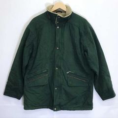 90年代ビンテージ Lands' End ランズエンド ボアライナースタンドカラー ダック生地 ワークブルゾン カバーオール ジャケット 緑 M メンズ