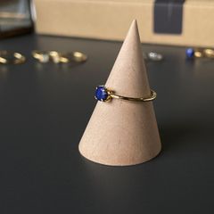 ラピスラズリ◆ファセットカット_爪留リング