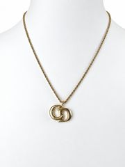 Christian Dior クリスチャンディオール ヴィンテージ CDロゴ ネックレス ゴールド