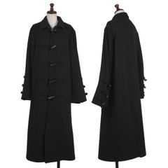 リミフゥLIMI feu ウールフランネルメニートグルデザインダッフルコート 黒2