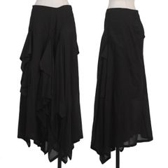 ヨウジヤマモト ファムYohji Yamamoto FEMME 異素材切替ドレープスカート 黒2