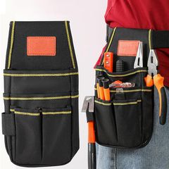 【新品】 【Artoyphics】工具ベルト｜腰袋・腰道具入れ・工具入れポーチ｜作業用ウエストポーチ（26×14×3cm）｜6ポケット＋9フック｜高耐久防水牛津布製｜腰袋 大工・ガーデニングポーチ (黒色) 1