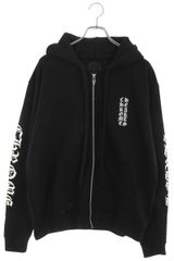 クロムハーツ  SWTSHRT HD ZIP 袖ロゴプリントジップアップパーカー メンズ M