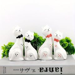 オブジェ 置物 ネコのカップル ねこ 猫 黒い首輪 赤い首輪 インテリア リビング ダイニング 玄関 寝室 装飾 オーナメント セラミック プレゼント ギフト オシャレ 可愛い インテリア用品 インテリア雑貨