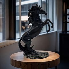 オブジェ 置物 オーナメント 黒い馬 ウマ ガーデニング 庭 装飾 樹脂 インテリア 室内 屋内 インテリア雑貨 玄関 リビング ダイニング インテリア小物
