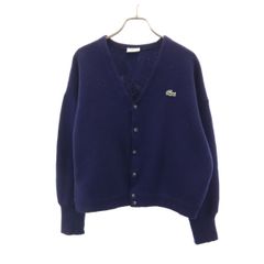 LACOSTE ラコステ 80s ヴィンテージ 長袖 ニットカーディガン S ブルー メンズ 古着