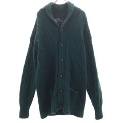 Polo by Ralph Lauren ポロバイラルフローレン 90s オールド 長袖 ショールカラー ニットカーディガン L 深緑 メンズ 古着