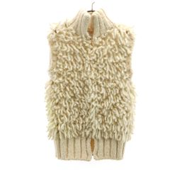 Sacai サカイ ニットベスト 38 アイボリー レディース 古着