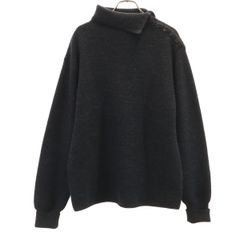 LOUIS VUITTON ルイヴィトン フランス製 長袖 タートルネック セーター M ブラック系 ニット メンズ 古着