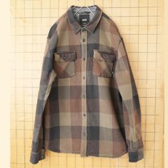 USA VANS ヘビーフランネルチェックシャツ メンズXL ブラウン ブラック アウトドア 長袖 アメリカ古着　090926aw23