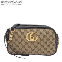 グッチ GUCCI ショルダーバッグ GGマーモント スモール カメラバッグ 447632 ベージュxブラック GGキャンバス レディース 101904299
