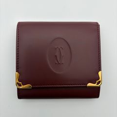 【美品】Cartier カルティエ マストライン スクエア  コインケース 小銭入れ ボルドー