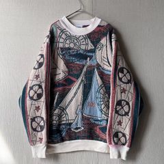 USA製 80s 90s Sugar Street Weavers コブラン スウェット / コットン 総柄 ビンテージ T6-09052-9277