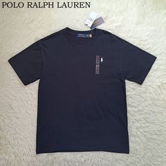 ★新品タグ付 POLO RALPH LAUREN ポロ ラルフローレン 半袖 Tシャツ M メンズ ブラック 黒 ポニー刺繍 白 丸首 クルーネック 未使用 美品 現行タグ