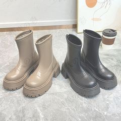 ショートブーツ レディース ブーツ ジップアップ シューズ 歩きやすい 厚底ブーツ ショート 滑らない 防寒靴 お洒落 通学 通勤 