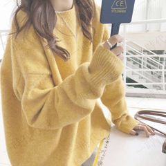 ニットセーター レディース ニット 長袖 秋冬 リブ ハイネック Tシャツ インナー セーター トップス ゆったり 韓国風 体型カバー きれいめ