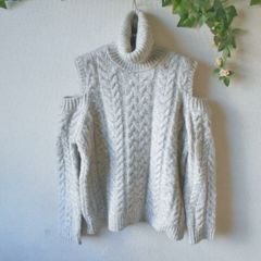 ザラ ZARA ニット セーター レディース S オープンショルダー タートルネック 冬