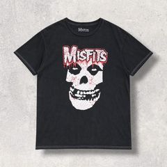 MISFITS ミスフィッツ Fiend Skull フィーンドスカル Tシャツ M ブラック ホワイトステッチ パンク ロック バンドT 古着 S00