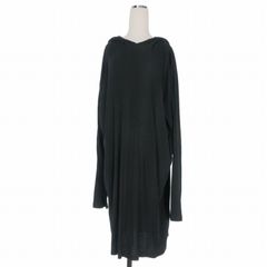 エムエムシックス メゾンマルジェラ MM6 Maison Margiela 22SS フーデッド カットソーワンピース ドレス 長袖 L ブラック 黒 S52CT0695 S23476 国内正規