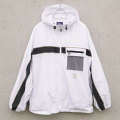 OLD STUSSY SPORT ステューシースポーツ 90s〜00s USA製 フーデッドスポーツジャケット 白黒 メッシュ切替 L〜XL相当