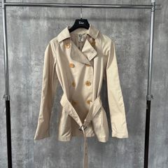 【Paul Smith】ポールスミス トレンチコート ダブルトレンチコート レディース 42 XLサイズ 日本製 ベージュ ライトベージュ コットン ベルト付き ダブルブレスト シンプルデザイン カジュアル エレガントコート