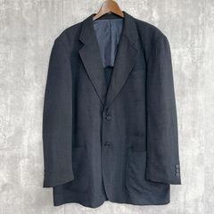 【LANVIN】ランバン テーラードジャケット ダークグレー ウール シングル 2B メンズ ビジネス フォーマル オールドランバン ヴィンテージ 日本製 スーツジャケット